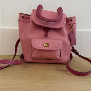 Coach Riya 21 Pink Leather Backpack